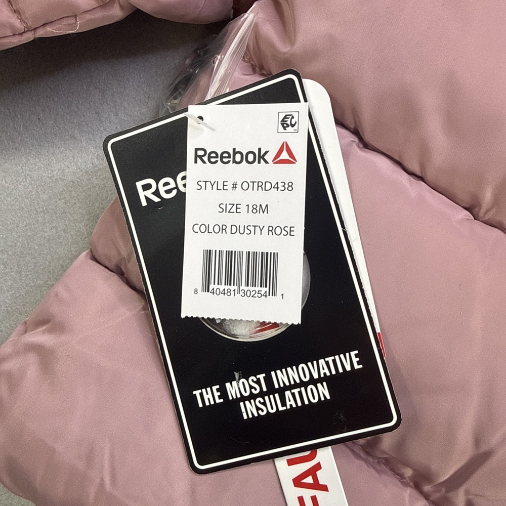 Reebok Toddler Heavyweight Comfortable Puffer Jacket Size 18 Month Pink NWT - Picture 8 of 8